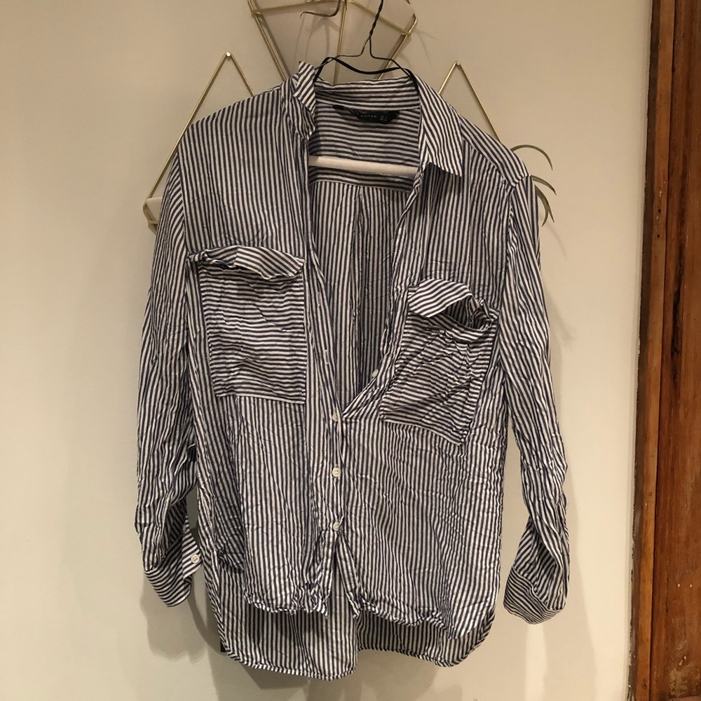 ✨ Beachy loose fitting blouse, pinstripes 🎉